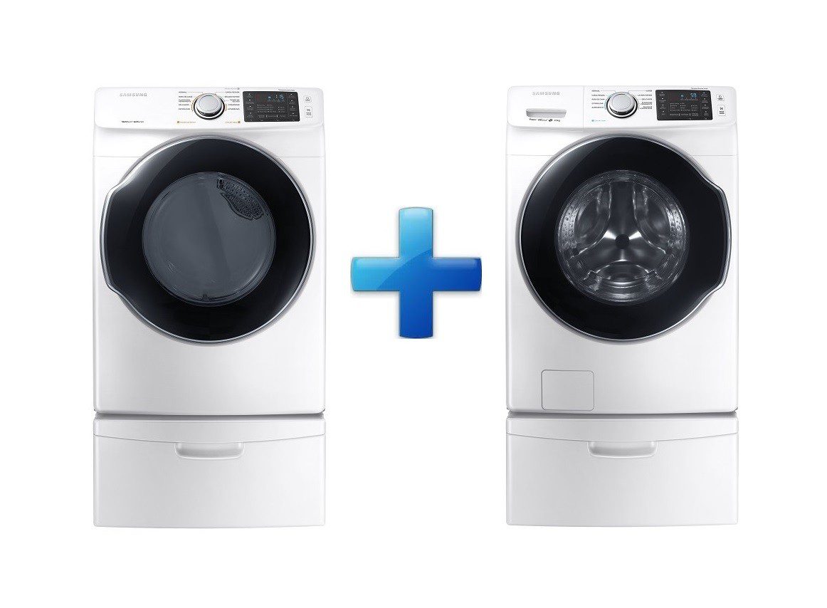 Samsung - Paquete Lavadora y Secadora Carga Frontal 20 Kg WF20M5500AW/AX DVG20M5500W/AX