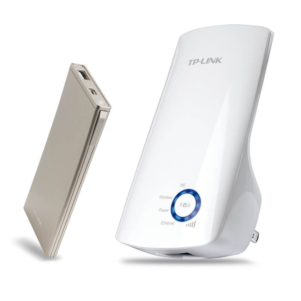 TP-Link - Expansor de rango Wi-Fi N300 con puerto Ethernet + Batería 3,000 mAh - Blanco TL-WA850RE+TL-PBB3000