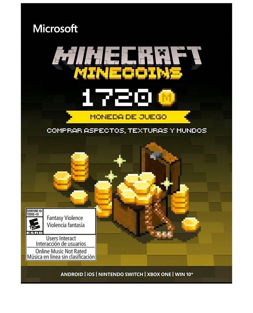 Microsoft - Tarjetas Minecraft 1720 Coins - Monedas de juego 799000000000