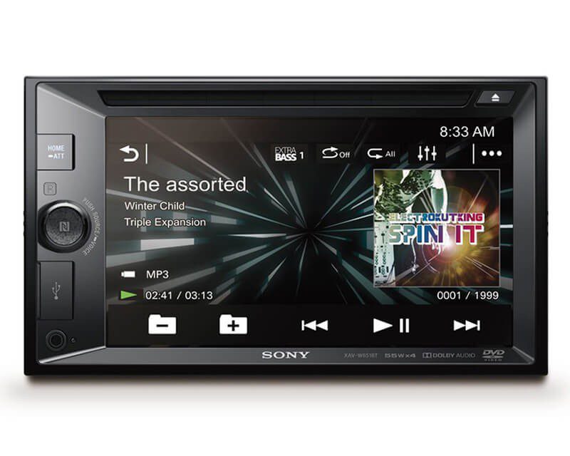 Sony - Autoestéreo XAV-W651BT de doble Din con DVD y Bluetooth - Negro XAV-W651BT