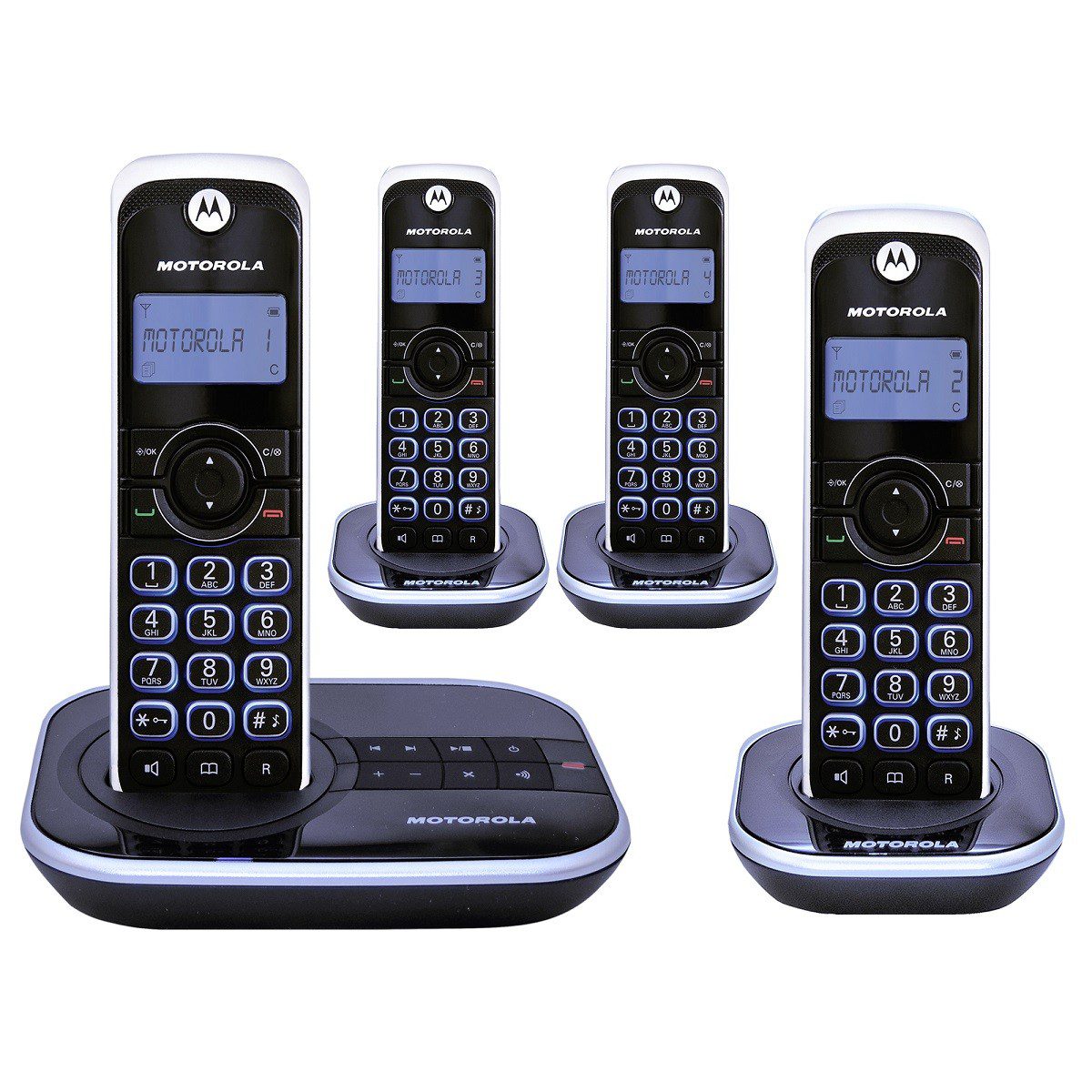 Motorola - Teléfono inalambrico GATE4500CE-4 - Negro GATE4500CE-4