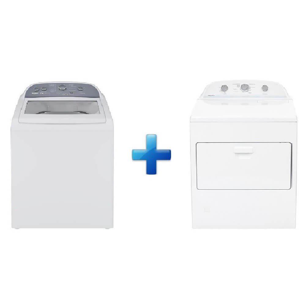 Whirlpool - Paquete de Lavadora Carga Superior 17 Kg y Secadora 17 Kg - Blanco 8MWTW1796EI / 7MWGD1750EQ