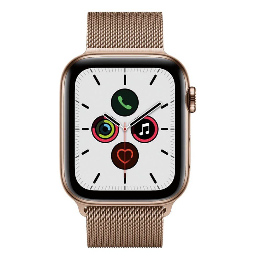 Apple - Apple Watch (último modelo) Serie 5 GPS LTE de 44 mm acero inoxidable con correa dorado - Dorado MWW62LZ/A
