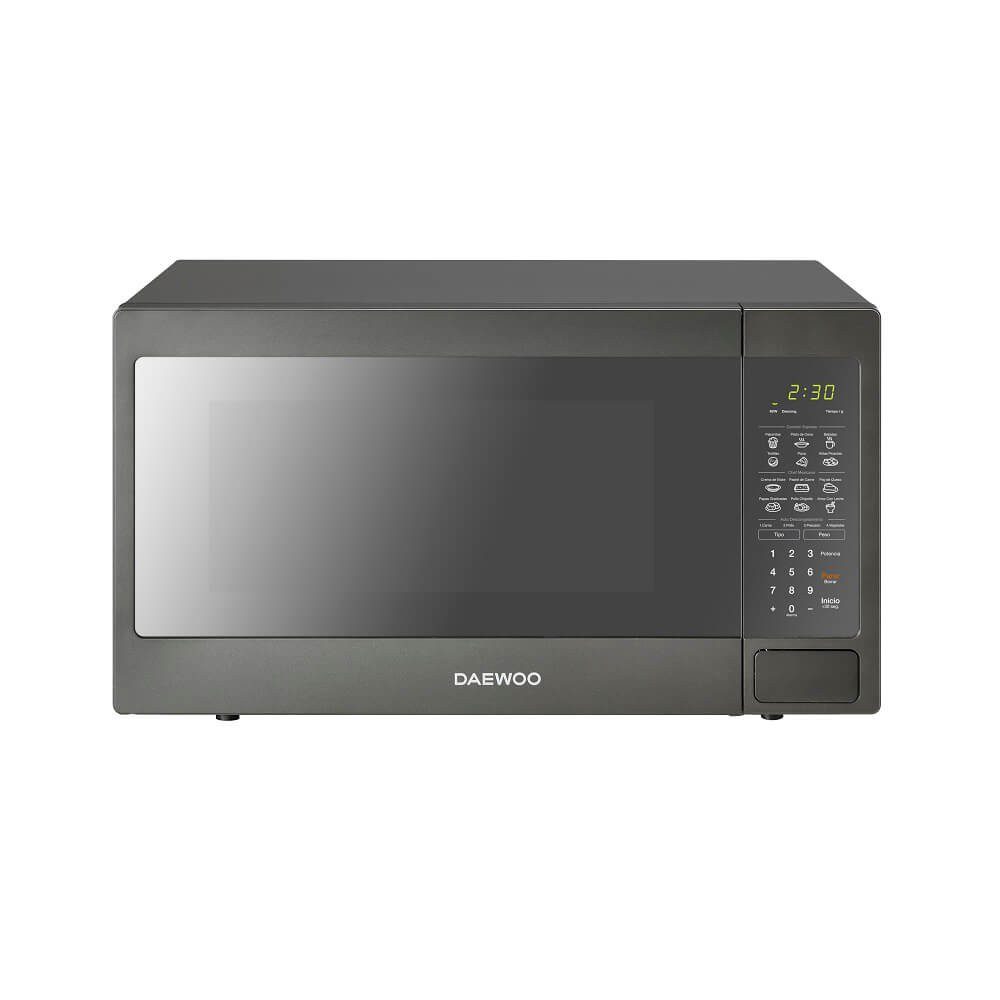 Daewoo - Horno Microondas 1.4 Pies Cúbicos KOR-14SSM - Gris Oscuro Gris