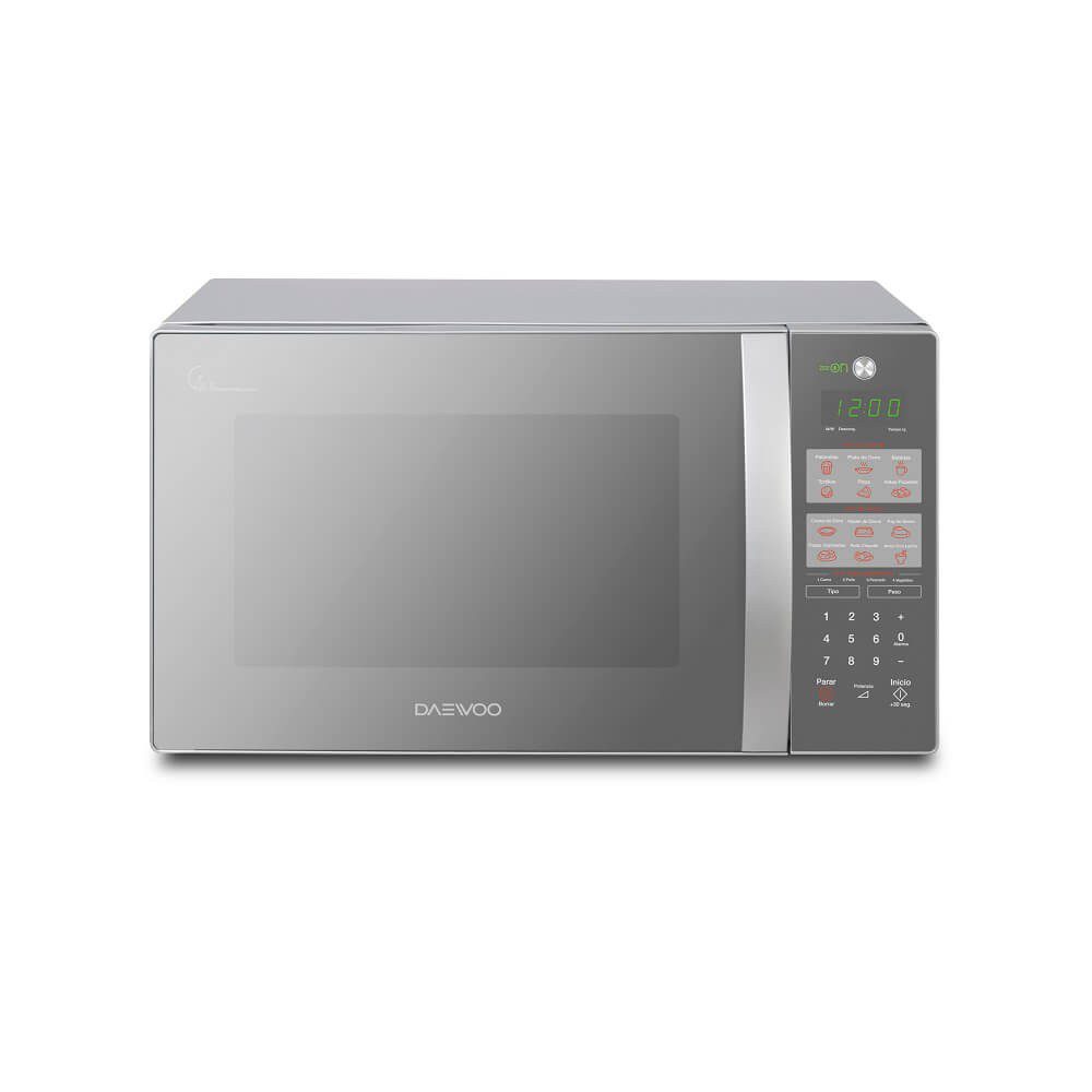 Daewoo - Horno de microondas de 1.1 pies cúbicos, acabado tipo espejo - Plata KOR-1N3HMM