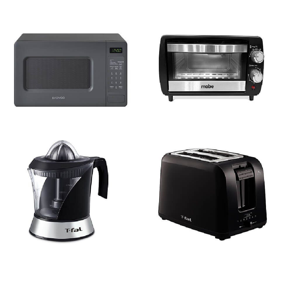 Daewoo - Mabe - T-Fal -  Paquete Horno Microondas - Horno Tostador - Exprimidor - Tostador De Pan Multi
