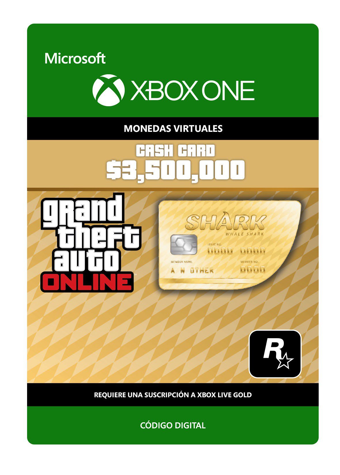 Xbox One - Grand Theft Auto V: Whale Shark Card - Creditos/Monedas para Juegos SE001MSE96