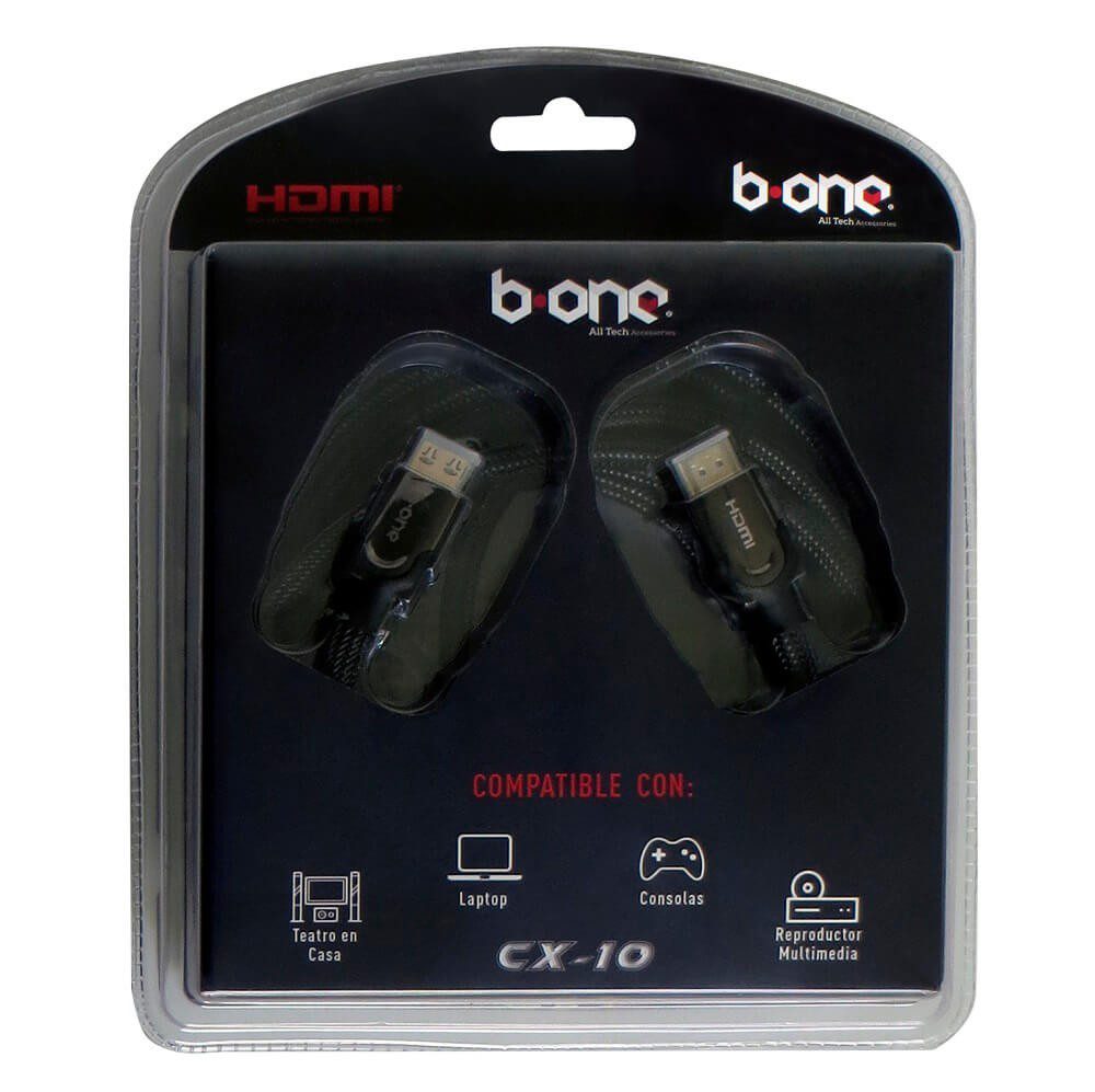 B ONE - Cable HDMI 4K de 10 mts - Negro CX-10