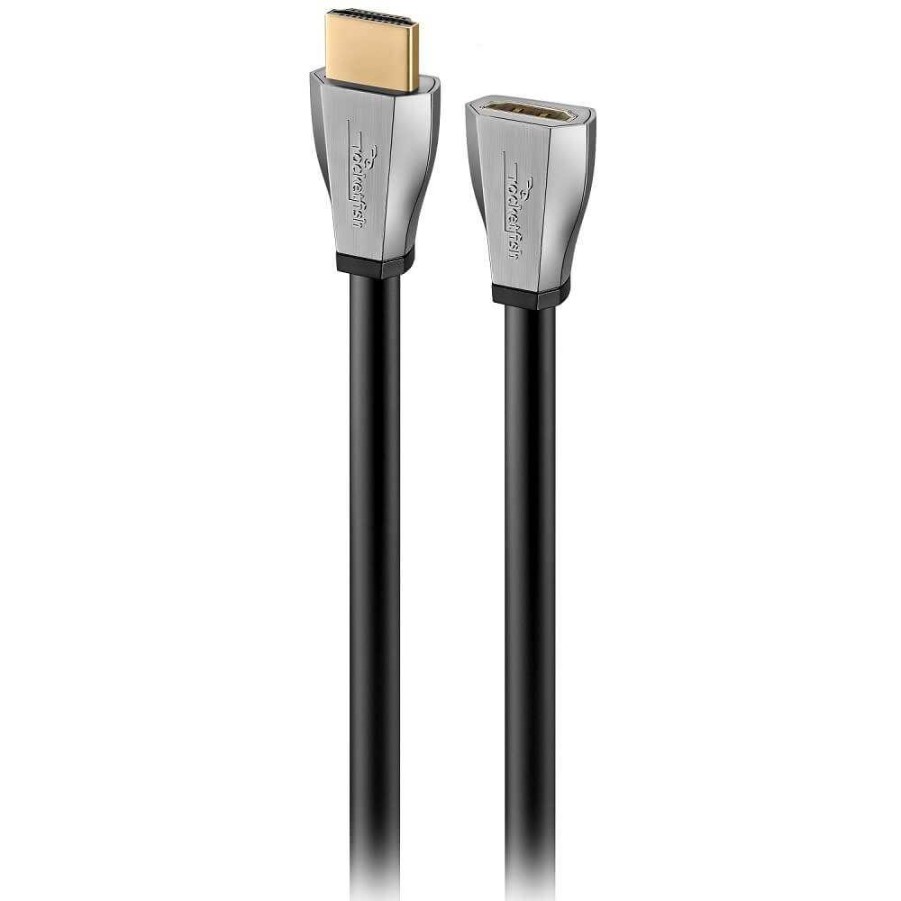 Rocketfish - Cable extensión HDMI de 1.2 mts - Negro/Plata RF-HZ417