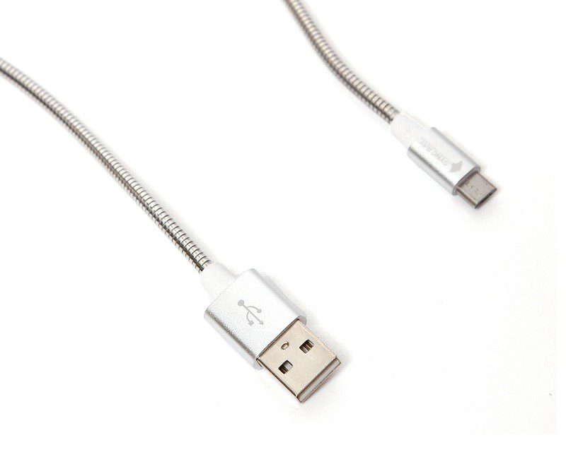 Sync Ray -  Cable Micro a USB Metálico - SR-MMC37 - Plata SR-MMC37
