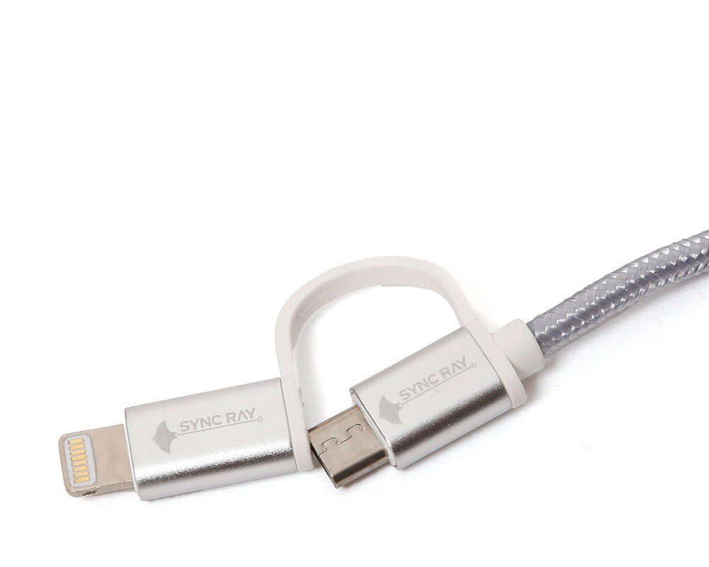 Sync Ray -  Cable Dual Lightning + Micro USB - Plata SR-BC40