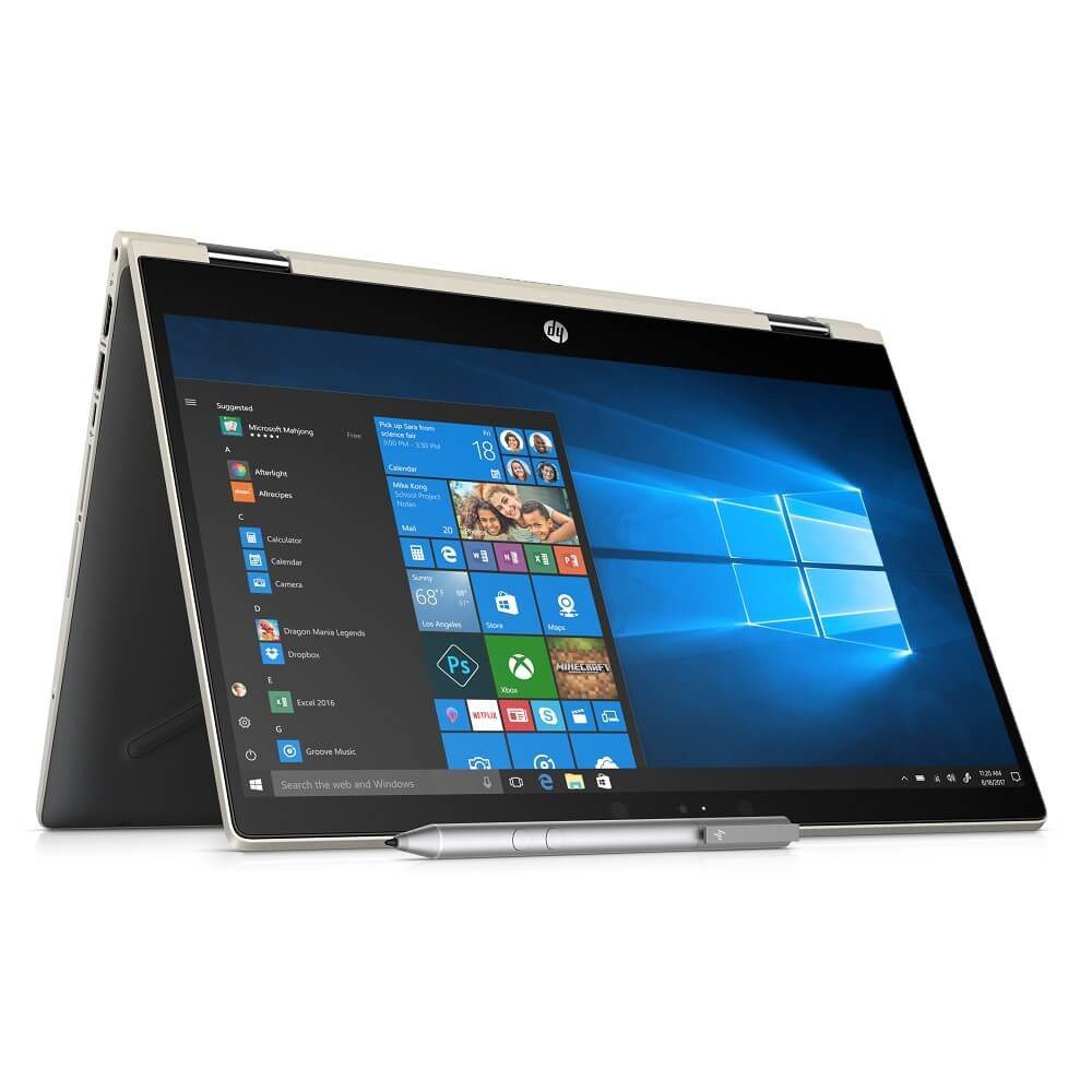 HP - Laptop Pavilion x360 14-cd0024la de 14" - Pentium Gold - Intel HD 610 - Memoria 8GB - SSD de  128GB - Dorado 6QV47LA