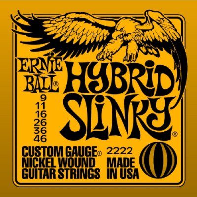 Ernie Ball - Cuerda para guitarra eléctrica Hybrid Slinky - Naranja 2222