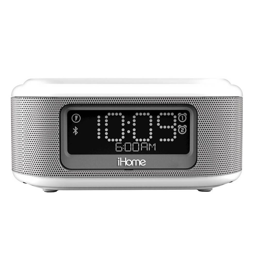 iHome - Reloj despertador IBTW23 con carga Qi - Blanco IBTW23