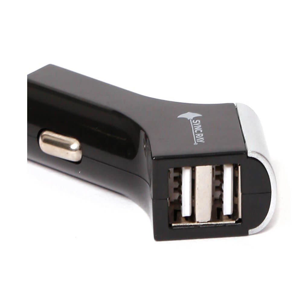 Sync Ray - Cargador de celular para coche con 2 puertos USB de 2.1 amperes - Negro SR-DCC21 BLK