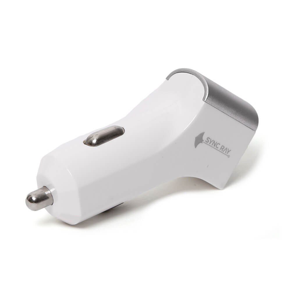Sync Ray - Cargador de celular para coche con 2 puertos USB de 2.1 amperes - Plata SR-DCC21 SIL