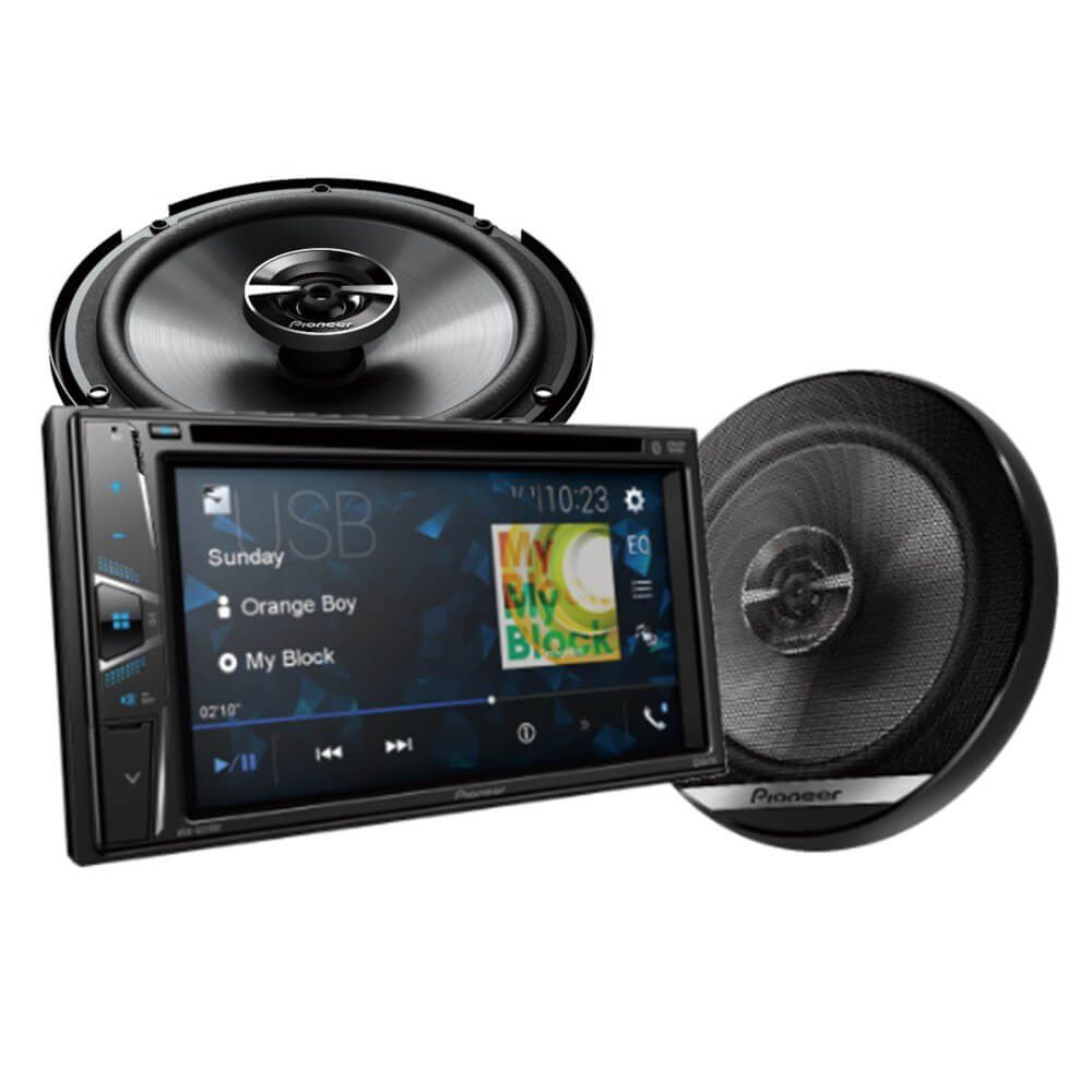 Pioneer - Paquete Autoestereo 2-Din + Bocinas 6.5" AXT-G2252BT AXT-G2252BT