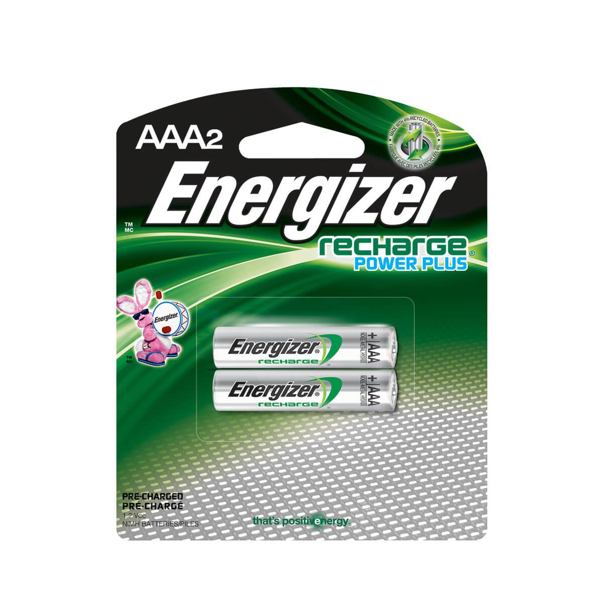 Energizer – Pilas recargables AAA-2 – Gris NH12UBP-2
