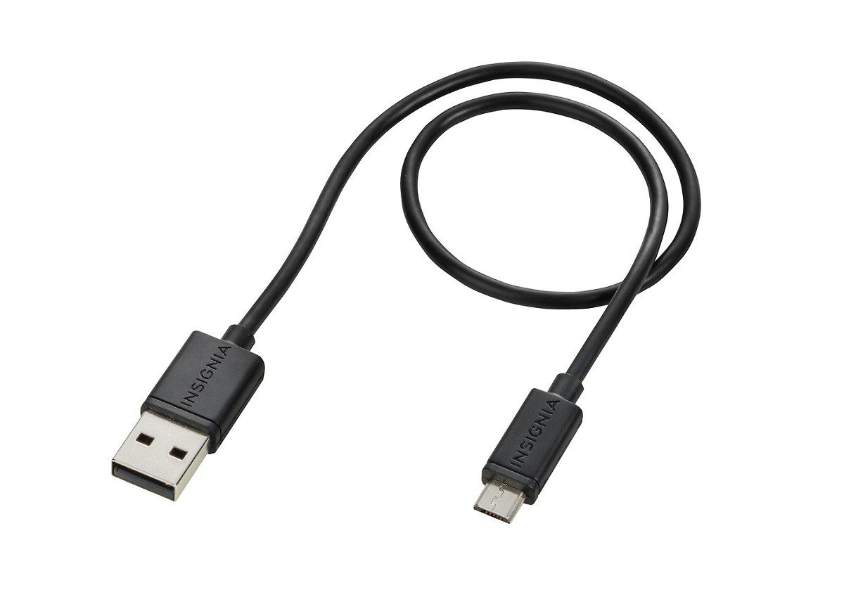 Insignia – Cable de carga Sync Micro USB 30cm -Negro NS-MCDT12