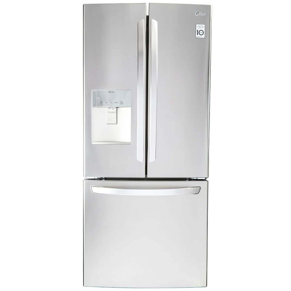 LG - Refrigerador French Door Congelador Inferior 22 Pies Cúbicos GF22WGS - Platinum Silver GF22WGS