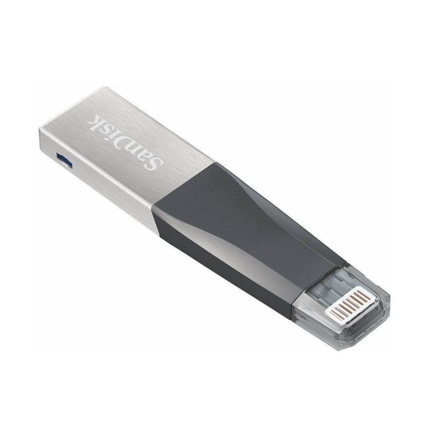 SanDisk - Tarjeta iXpand Mini Flash para iPhone o iPad - 32GB - Lightning/ USB 3.0 - Plata/Negro SDIX40N-032G-GN6NN