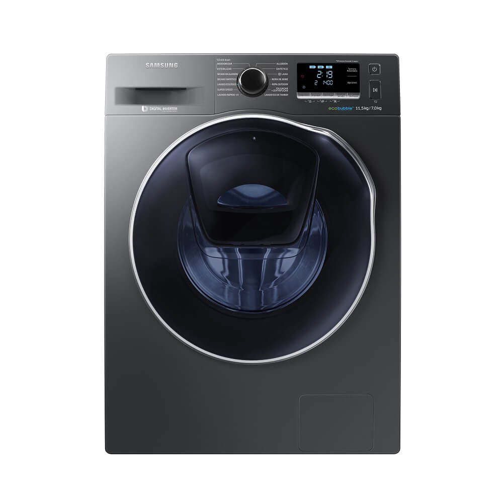 Samsung - Lavasecadora con acceso frontal y capacidad de carga de 11.5 kg - Acero inoxidable WD11K6410OX