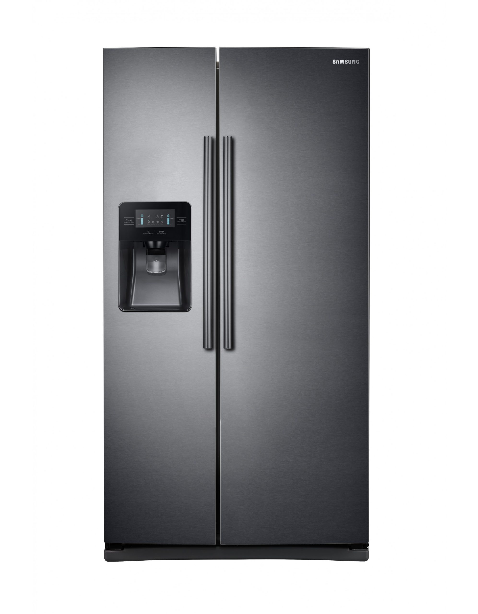 Samsung - Refrigerador Dúplex de 25 pies cúbicos - Acero inoxidable negro RS25J5008SG/EM