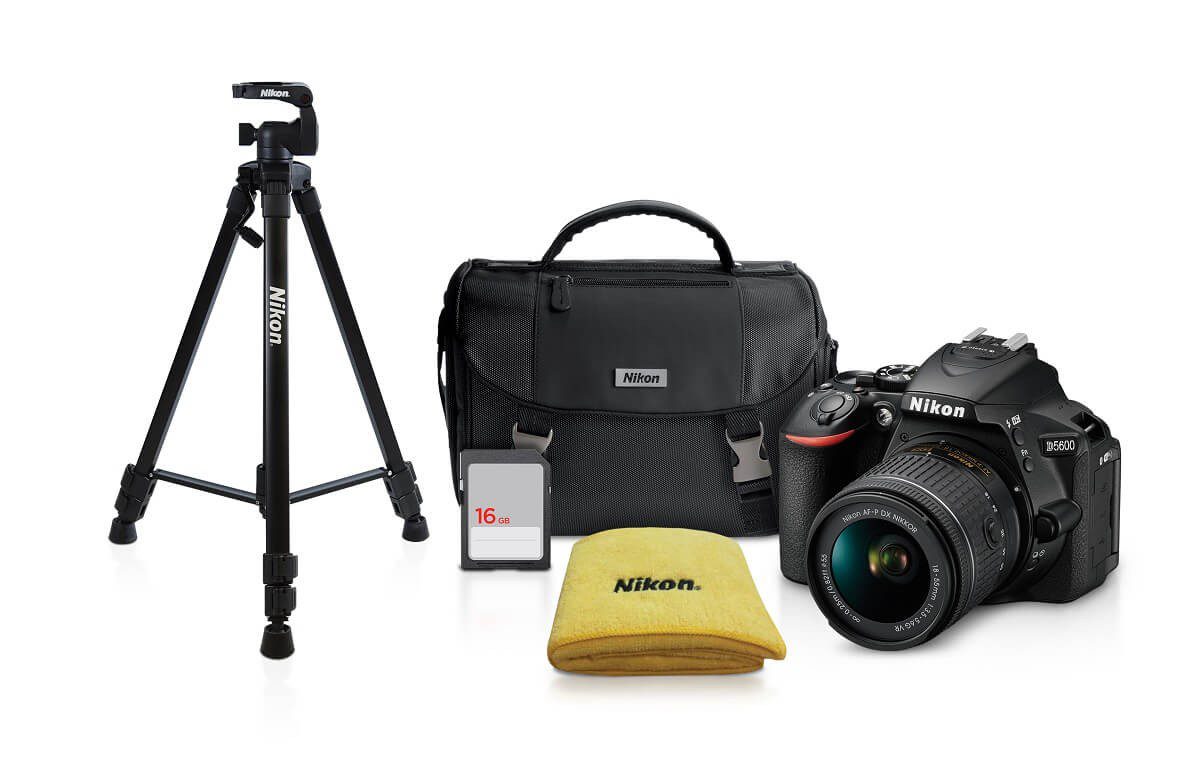 Nikon - Cámara digital D5600 - Lente 18-55mm VR - Tripíe - Mochila - SD16GB -  Negro 19105