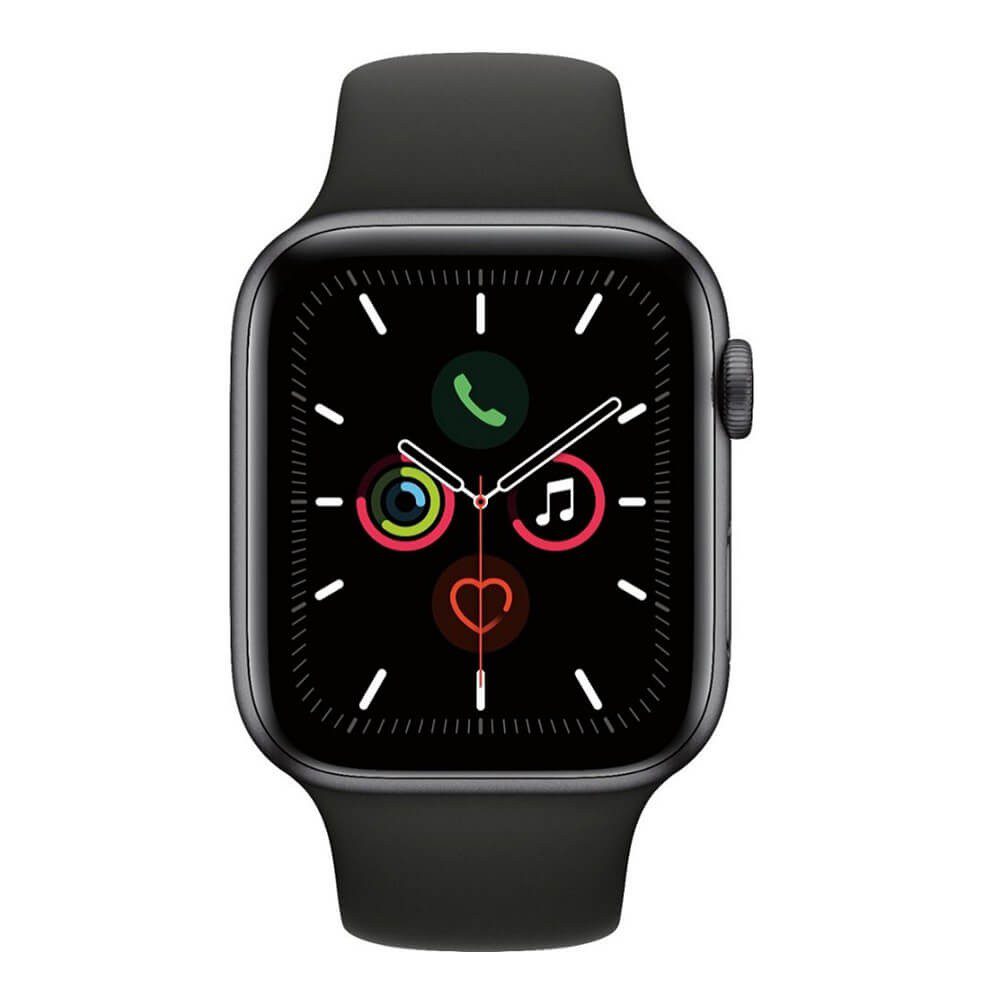 Apple - Apple Watch (último modelo) Serie 5 GPS LTE de 44 mm cuerpo aluminio en color gris / banda deportiva - Gris Es MWW12LZ/