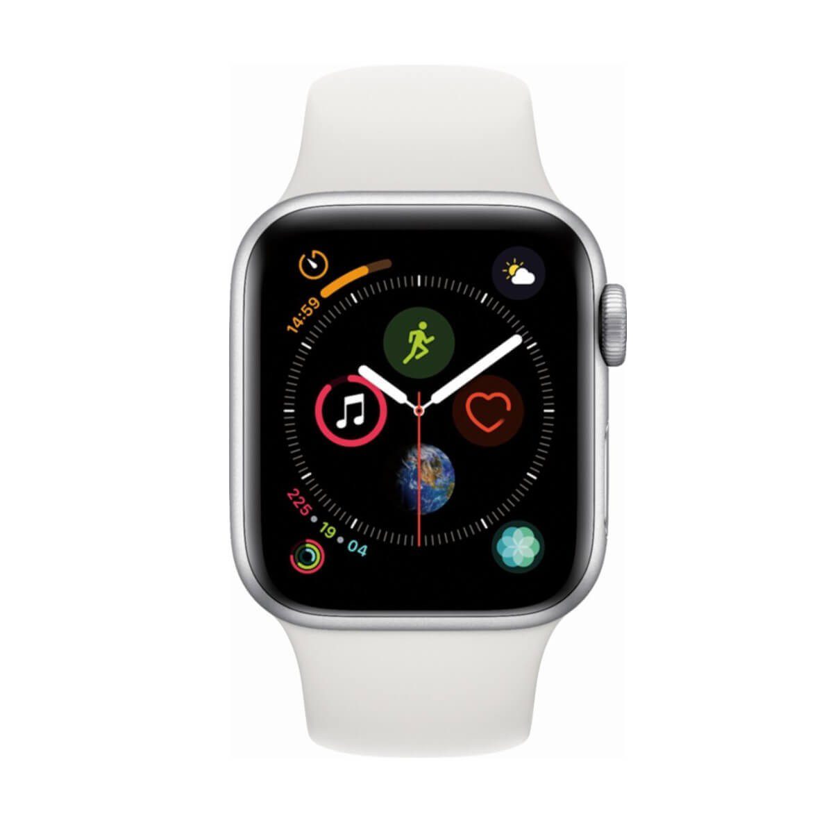 Apple Watch Series 4 de 40 mm cuerpo de aluminio en color plata con banda deportiva blanca - Plata MU642LZ/A