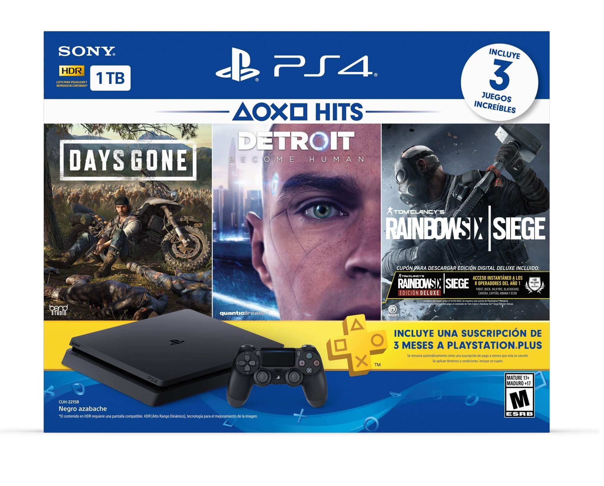 Sony - Consola PS4 de 1TB HITS BUNDLE 5 - Juegos incluidos - Negra Hits Bundle 5