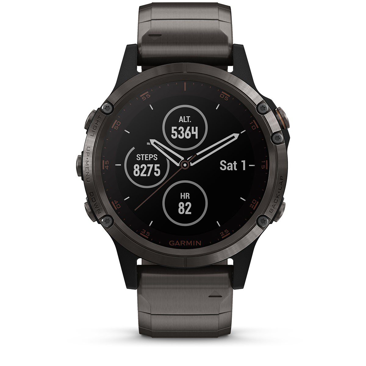 Garmin – Smartwatch Fénix 5 Plus – Titanio con DLC -Gris 010-01988-02