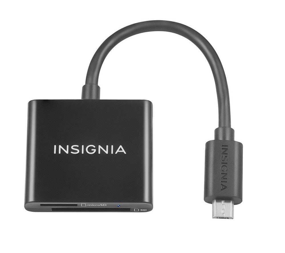 Insignia – Lector de tarjeta de memoria USB/SD – Negro NS-MCR17MUSB