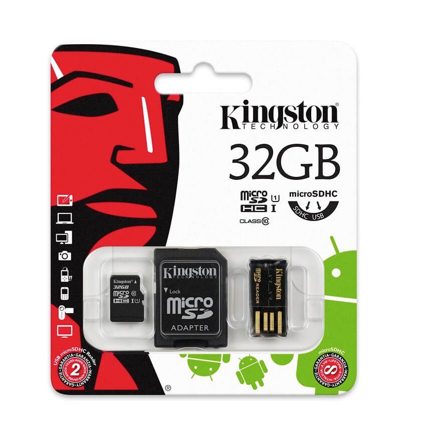 Kingston – Tarjeta Micro SD 32GB Mobility Kit – Negro MBLY10G2-32GB