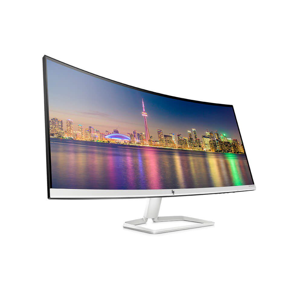 HP - Monitor curvo 34f de 34" - Plata/Negro 6JM50AAABA
