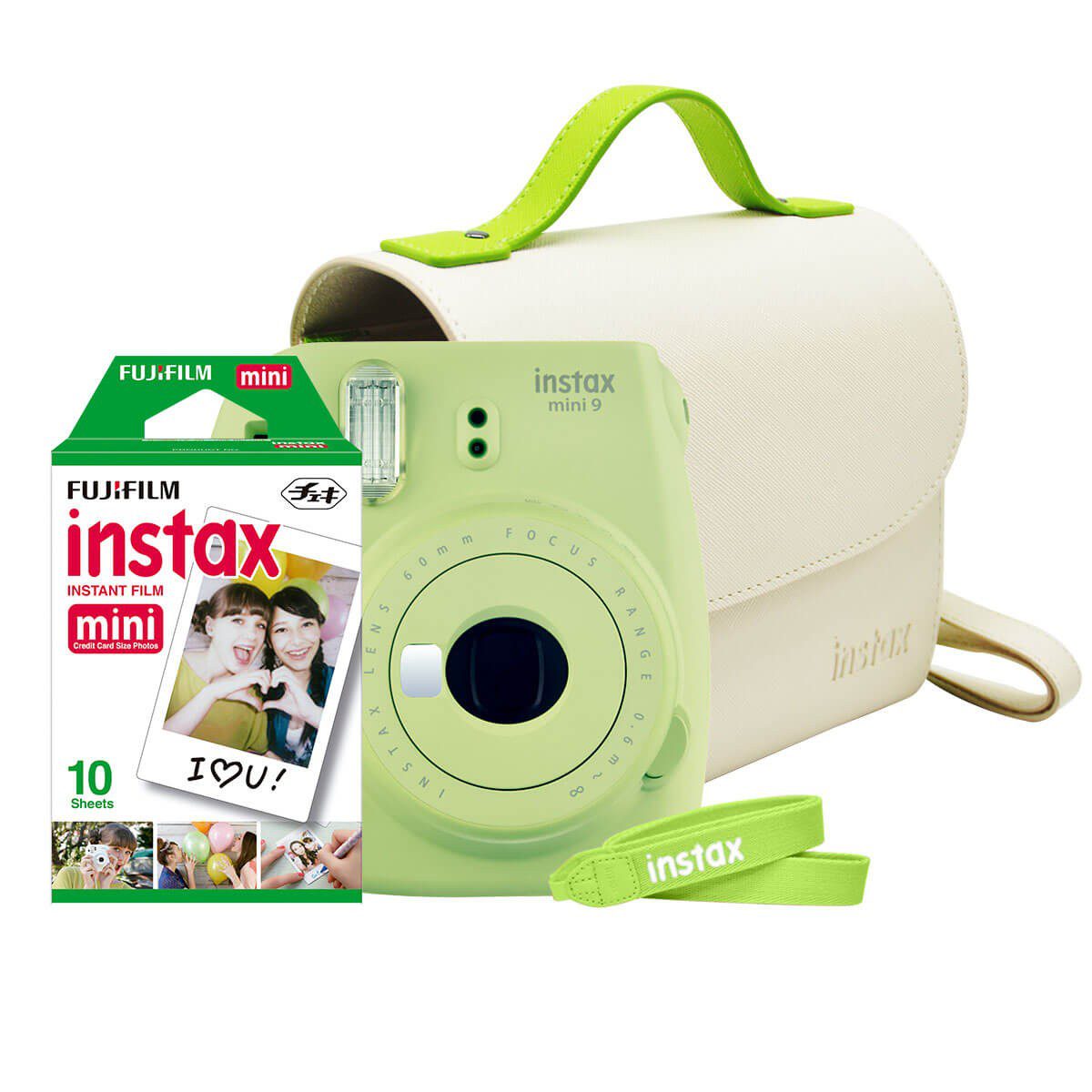 Fujifilm – Paquete Cámara instantánea Instax Mini 9 más Estuche más Correa más Película – Limon 309930714
