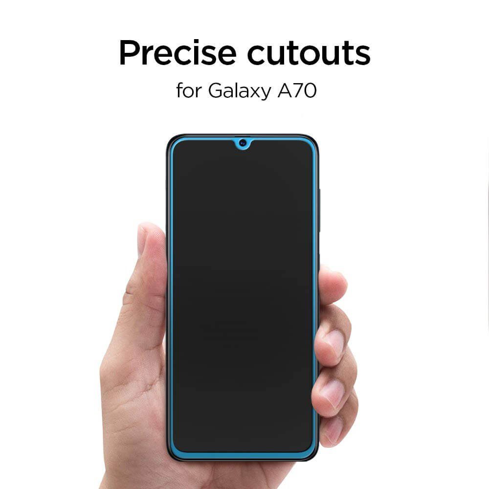 Spigen - Mica protectora de pantalla para Samsung Galaxy A70 - Transparente GA70-100FC